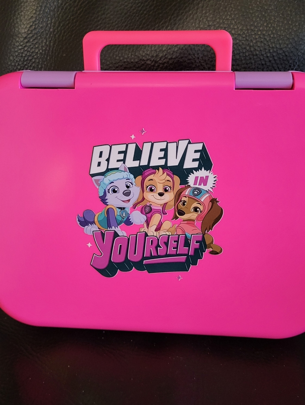 Paw Patrol Pink Kids Lunch Box Bento - "Believe In Yourself"